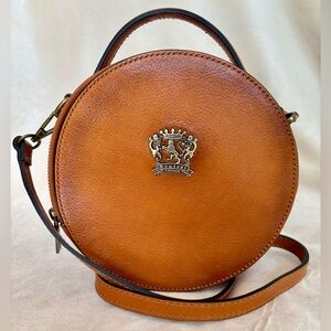 PRATESI Firenze Italy Round Leather Crossbody Bag / Shoulder Bag / Purse